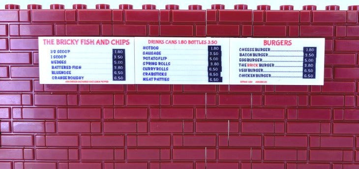 Bricky fish and chippy menus